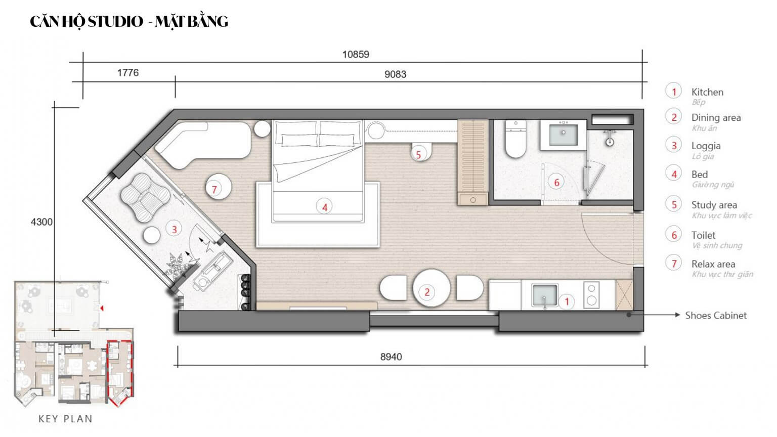 thiết kế căn hộ studio Imperia Holiday hạ long